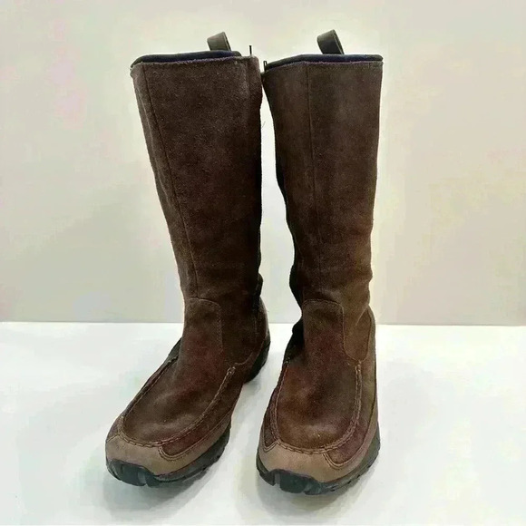 Lands’ End Suede Zip‎ Up Boots Women's 11B Brown Winter Comfy Boots - Picture 1 of 10